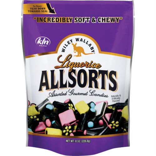 Wiley Wallaby Australian Style Allsorts Assorted Gourmet Licorice 8 oz. - Case Of: 10; Perspective: front