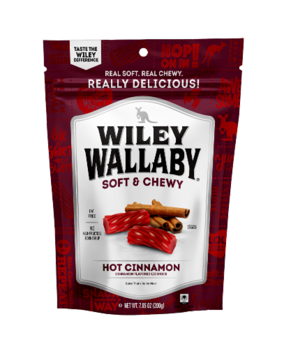 Wiley Wallaby Soft & Chewy Hot Cinnamon Flavored Licorice Perspective: front
