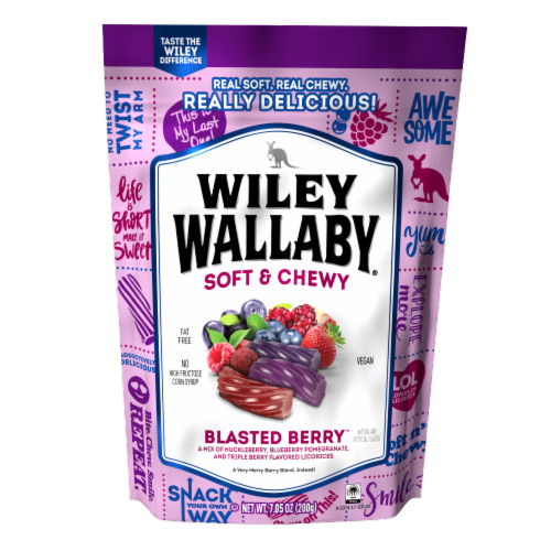 Wiley Wallaby® Blasted Berry™ Licorice - Huckleberry, Blueberry Pomegranate, Triple Berry Perspective: front