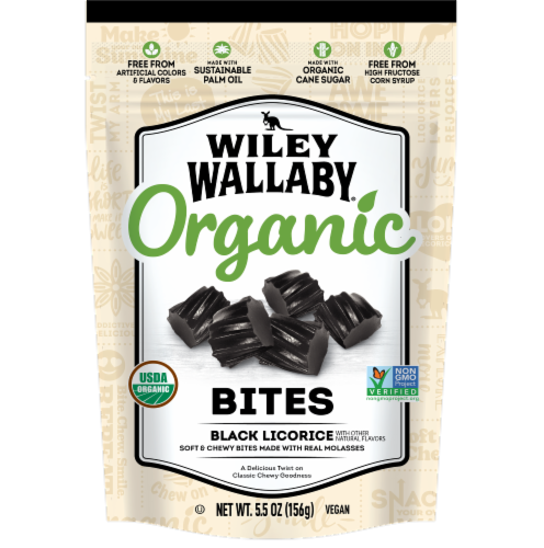 Wiley Wallaby Organic Black Licorice Bites Perspective: front