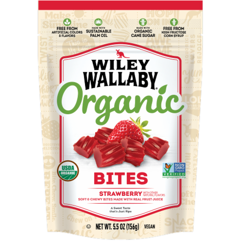 Wiley Wallaby Organic Strawberry Bites Perspective: front