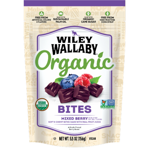 Wiley Wallaby Organic Mixed Berry Bites Perspective: front