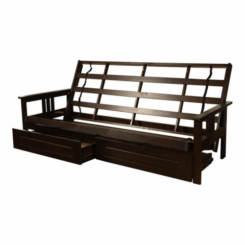 Kodiak Furniture Monterey Queen Contemporary Solid Wood Futon Frame in Espresso Perspective: front