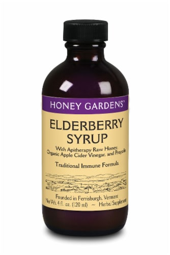 Honey Gardens Traditional Immune Formula Elderberry Syrup Perspective: front