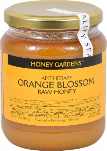 Honey Gardens Raw Orange Blossom Honey Perspective: front
