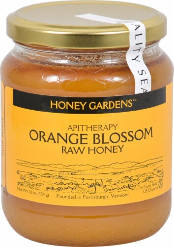 Honey Gardens Raw Orange Blossom Honey Perspective: front
