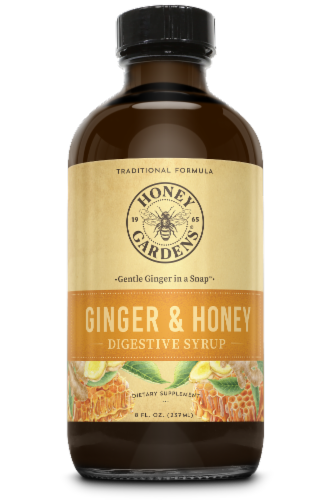 Honey Gardens® Ginger & Honey Digestive Syrup Perspective: front