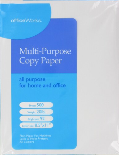 King Soopers Office Works Multi Purpose Copy Paper 500 Sheets White 8 5 X 11 Inch