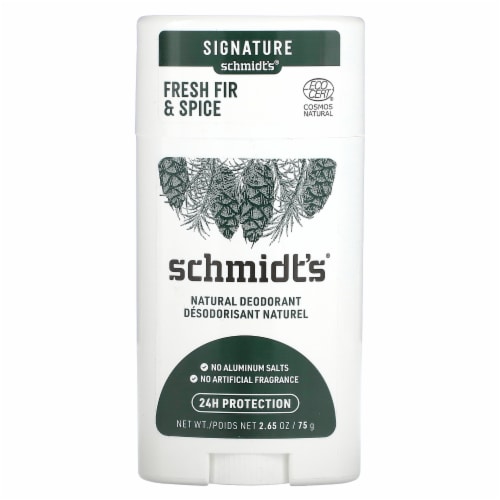 Schmidt's® Aluminum-Free 24-Hour Odor Protection Fresh Fir & Spice Vegan Natural Deodorant Stick Perspective: front