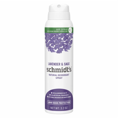 Schmidt's Lavender & Sage Natural Deodorant Spray Perspective: front