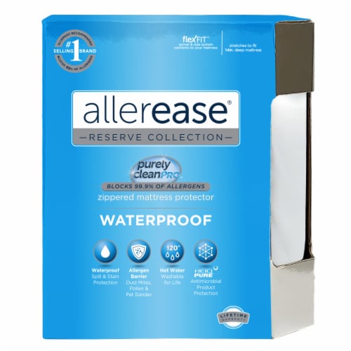 AllerEase® Waterproof Zippered Mattress Protector Perspective: front