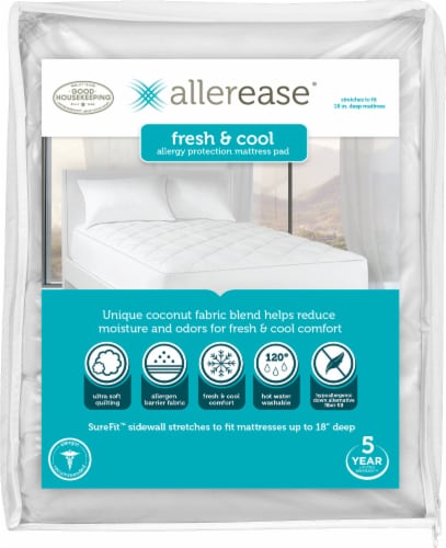 AllerEase Waterproof Allergy Protection Zippered Mattress Protector -  White, Twin - Kroger