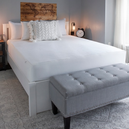 Sealy® Luxury Knit Fitted Mattress Protector - White Perspective: front
