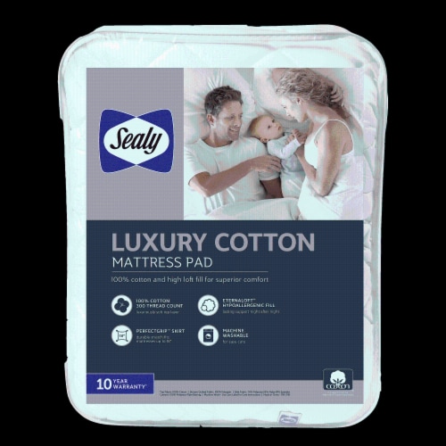 Sealy 300 Thread Count Mattress Pad - White Perspective: front