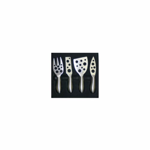 Prodyne Stainless Steel Cheese Knives, Happy Faces - Set Of 4 Perspective: front