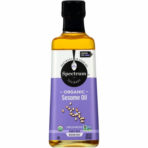 Spectrum Culinary Organic Unrefined Medium Heat Sesame Oil Perspective: front