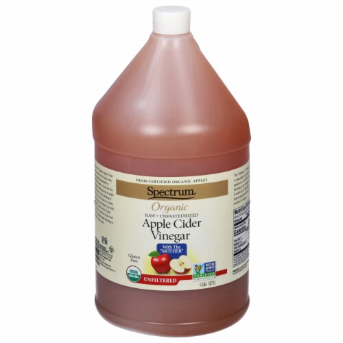 Spectrum Naturals Organic Raw Unpasteurized Apple Cider Vinegar Perspective: front