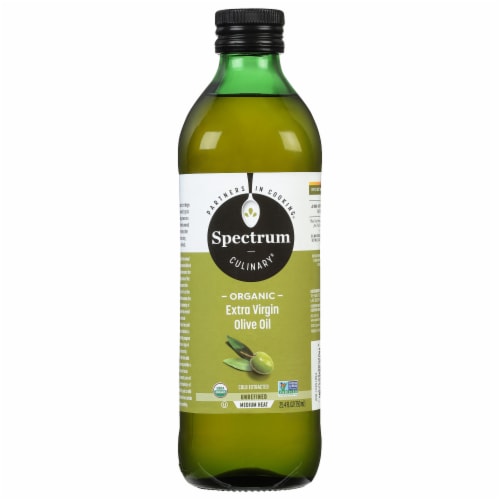 Spectrum Culinary Organic Unrefined Extra Virgin Olive Oil Perspective: front