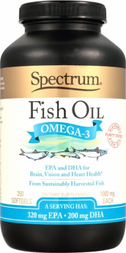 Spectrum® Fish Oil Softgels 1000mg Perspective: front