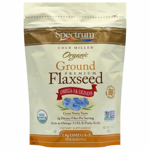 Spectrum Essentials Organic Ground Flaxseed with Omega-3 & Lignans Perspective: front