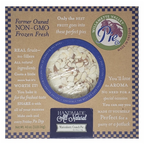 Willamette Valley Pie Co. Marionberry Crunch Raw Pie Perspective: front