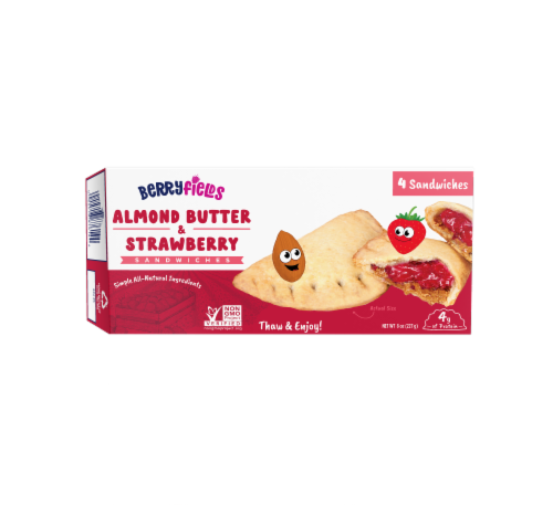 BerryFields Almond Butter & Strawberry Sandwiches Perspective: front