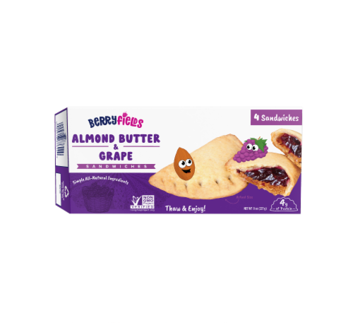 BerryFields Almond Butter & Grape Sandwiches Perspective: front
