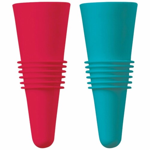 Houdini Silicone Wine Bottle Stoppers, Pack of 2 Perspective: front