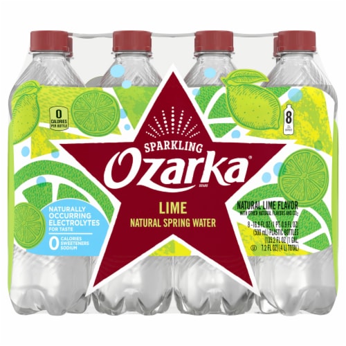 Ozarka Zesty Lime Sparkling Spring Water Perspective: front
