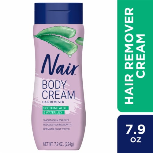 Nair Hair Remover Body Cream Soothing Aloe and Water Lily Scent Perspective: front