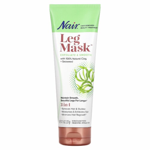 Nair Natural Clay + Seaweed Exfoliate & Smooth 3-in-1 Leg Mask Perspective: front