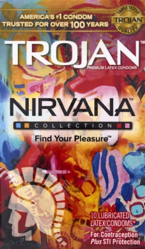 Trojan Nirvana Find Your Pleasure Collection Lubricated Latex Condoms Variety Pack Perspective: front