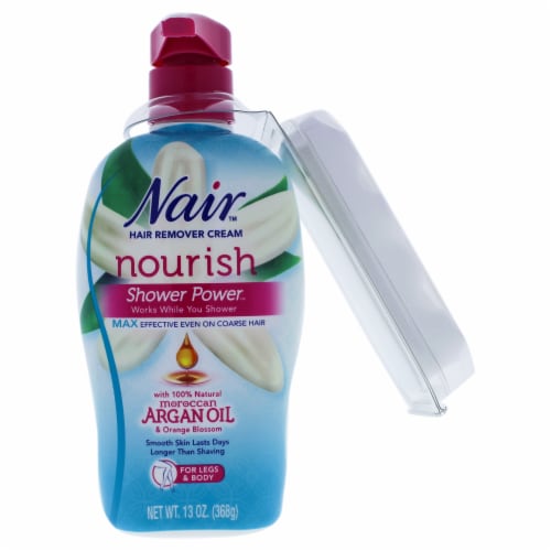 Nair Nourish Shower Power Moroccan Argan Oil Pump Bottle Perspective: front