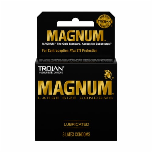 Trojan Magnum Lubricated Large Condoms Perspective: front