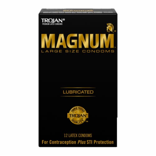 Trojan Magnum Lubricated Large Condoms Perspective: front