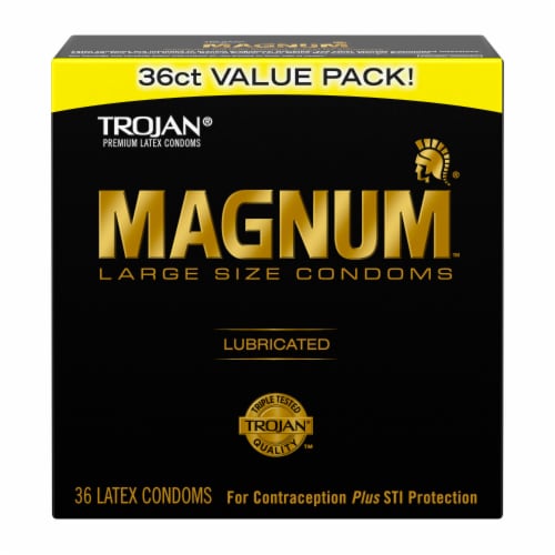 Trojan™ Magnum Lubricated Large Size Condoms Value Pack Perspective: front