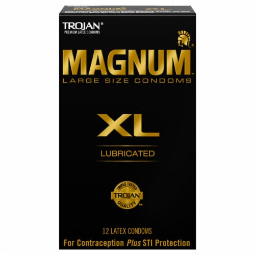 Trojan® Magnum™ XL Large Size Lubricated Latex Condoms Perspective: front