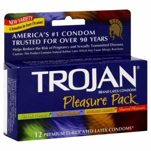 Trojan Pleasure Pack Condoms Perspective: front