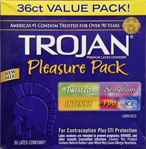 Trojan Pleasure Pack Condoms Perspective: front