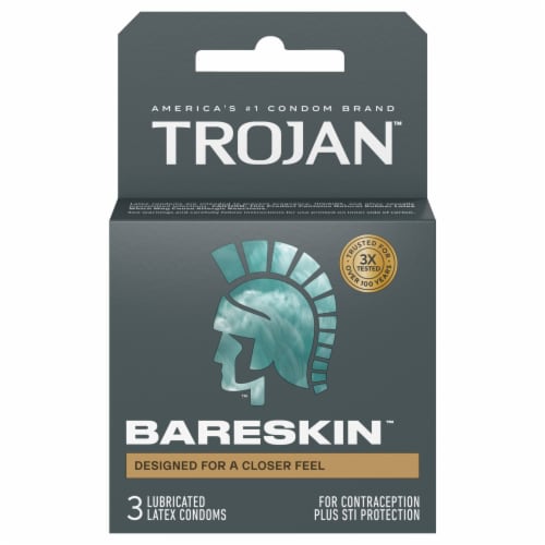 Trojan™ BareSkin™ Lubricated Latex Condoms Perspective: front
