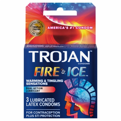 Trojan™ Fire & Ice™ Condoms Perspective: front