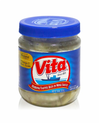 Vita Herring Tastee Bits in Wine Sauce Perspective: front