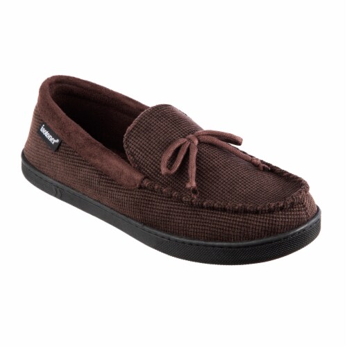 Isotoner® Men's Mini Box Cord Luke Moccasin with Lacing - Brown Perspective: front