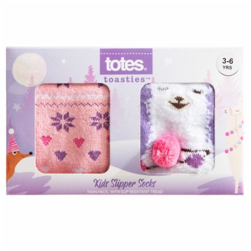 Totes Kids Conversational Slipper Socks Perspective: front