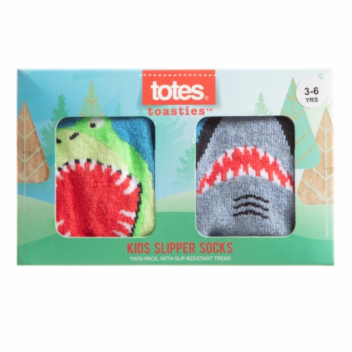 Totes Kids Conversational Slipper Socks Perspective: front