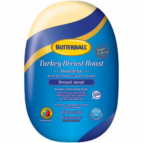 Butterball Frozen Boneless Turkey Breast Roast with Gravy Packet Perspective: front