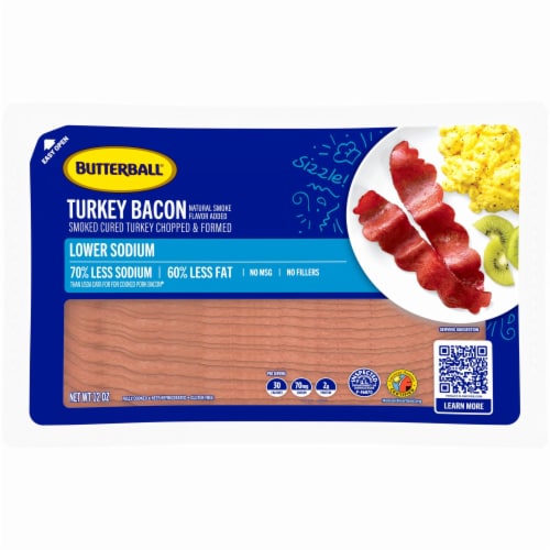Butterball® Low Sodium Turkey Bacon Perspective: front
