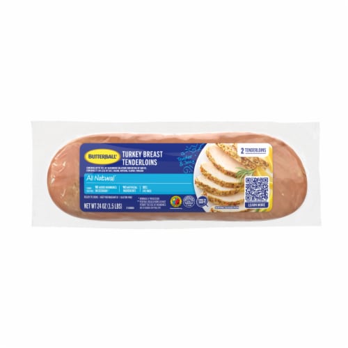 Butterball All Natural Extra Lean Turkey Breast Tenderloins 24 oz Pack Perspective: front