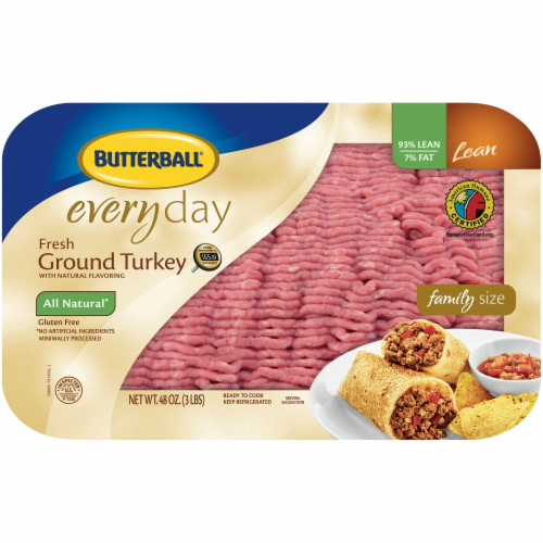 Butterball Fresh Ground Turkey 93% Lean Value Pack Perspective: front