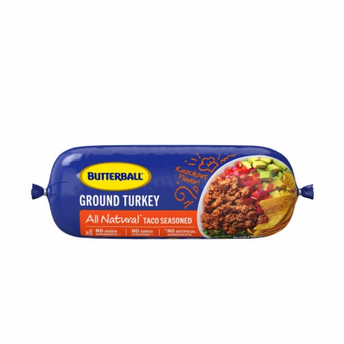 Butterball All Natural Fresh Ground Turkey, Taco-Seasoned, 16oz, 1 Roll Perspective: front